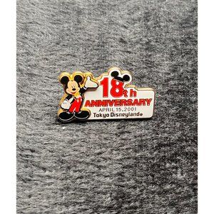 18th Anniversary‎ April 15th, 2001 Mickey Mouse Tokyo Disney Land Pin